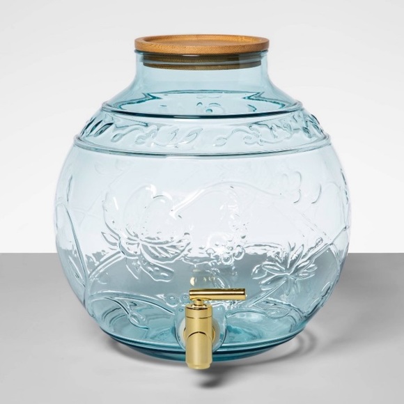 OPALHOUSE NEW plastic storage dispenser bamboo lid